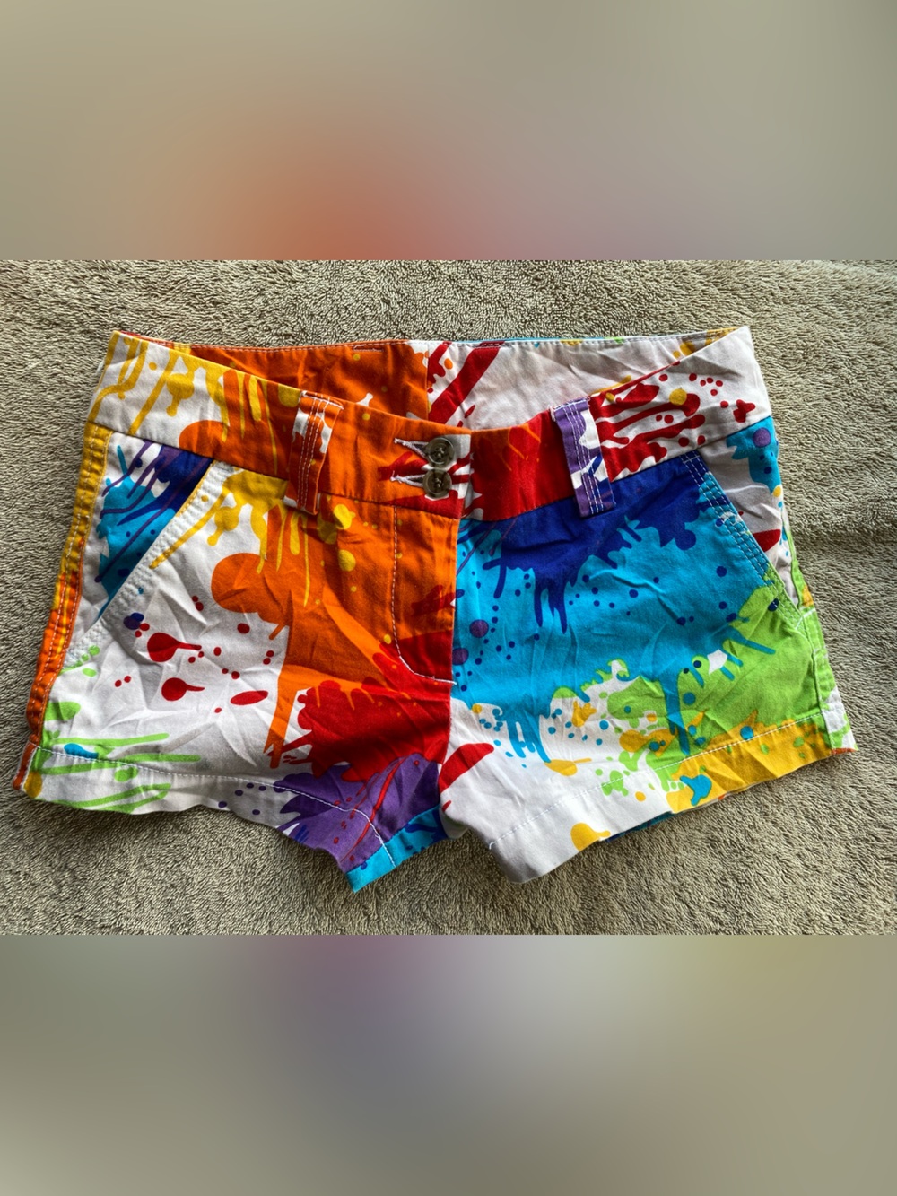 Loudmouth Golf "Drop Cloth" Paint Splatter Shorts - Women's Lowrise xs